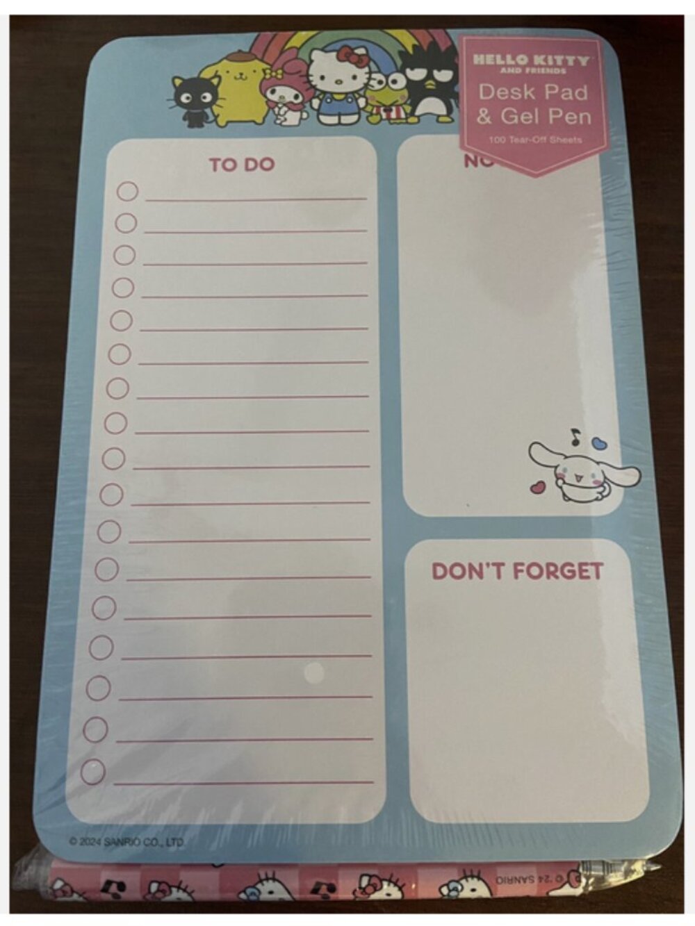 NWT ~ Hello Kitty Desk Note Pad with 100 Tear Off Sheets & Coordinating Gel Pen